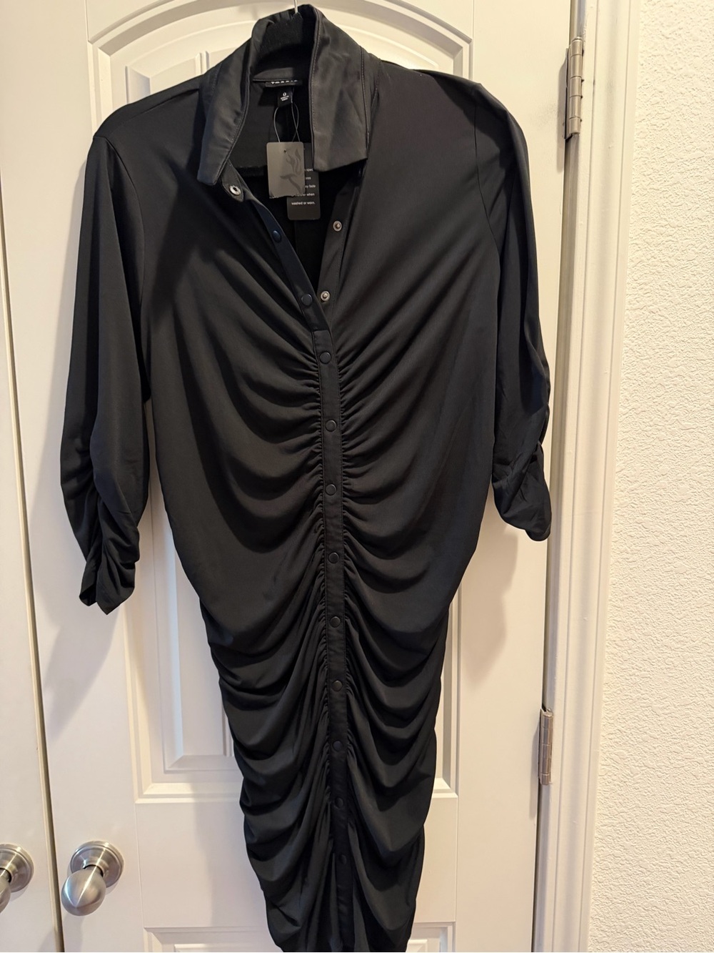 torrid Black Ruched Button-Front Midi Dress